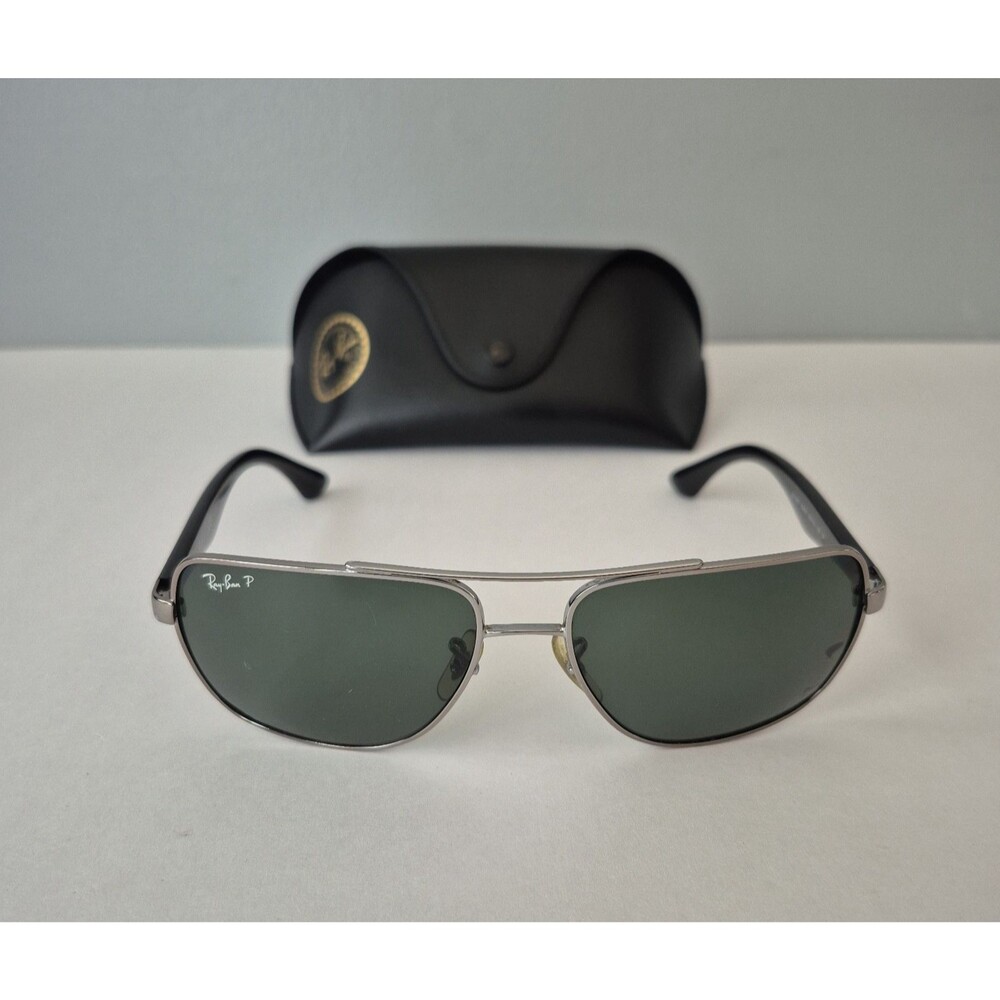 Ray-Ban RB3483 004/58 Gunmetal Square Polarized G-5 Sunglasses w/Protective Case